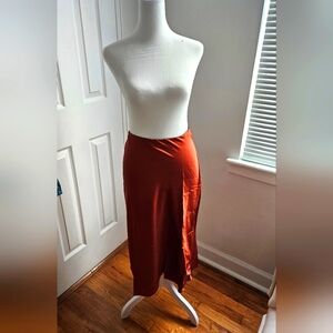 Tangerine midi skirt